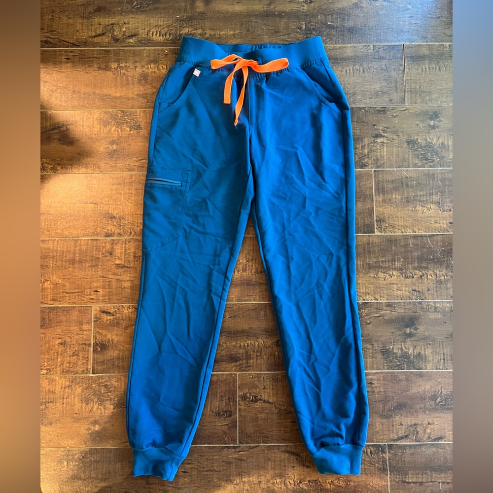FIG WOMEN Zamora  Blue Pants with Orange Accents
